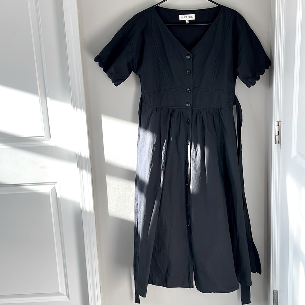 Alex Mill black long button dress!